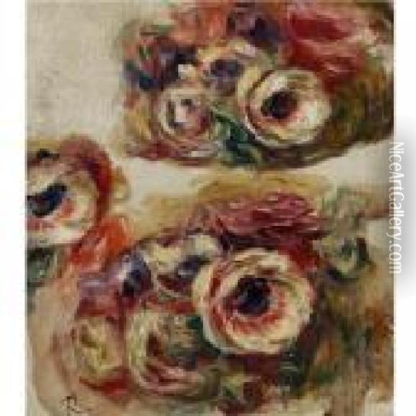 Anemones (fragment) Oil Painting - Pierre Auguste Renoir