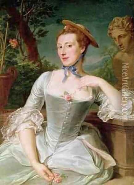 Jeanne Antoinette Poisson 1721-64 Marquise de Pompadour Oil Painting - Francois-Hubert Drouais