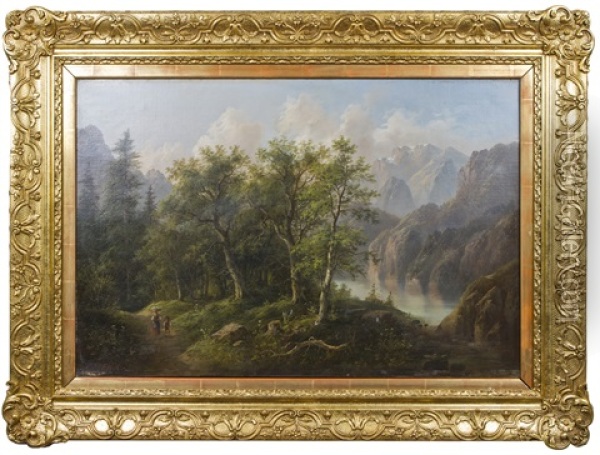 Alpine Landscape Oil Painting - Eduard Boehm