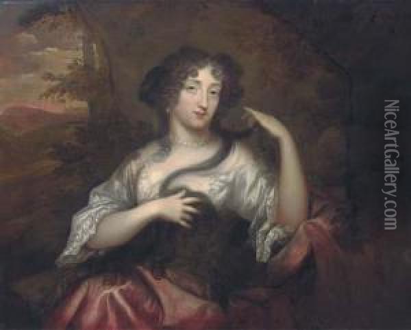 Portrait Of Hortense Mancini, Duchess Of Mazarin Oil Painting - Henri Gascard