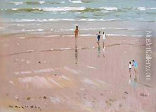 Incoming Tide Oil Painting - Peter Johan Kraft