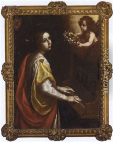 Saint Cecilia Oil Painting - Bernardo Cavallino