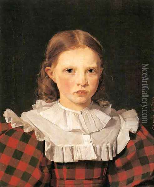 Portrait of Adolphine Kobke, Sister of the Artist Oil Painting - Christen Kobke