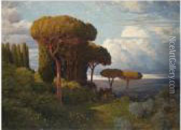Pine Trees Near Rome Oil Painting - Max Roeder