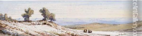 Moale Hills From Road To Bethany, Jerusalem Oil Painting - Gabriele Carelli
