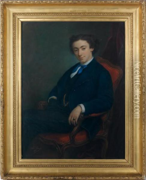  Portrait De Jean Marie De Levymirepois  Oil Painting - Charles Escot
