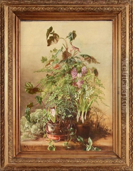 Nature Morte Au Bouquet De Fleurs Oil Painting - Yuliy Yulevich (Julius) Klever