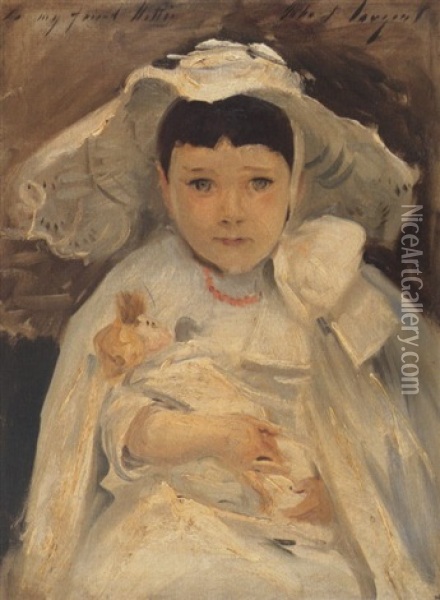 Portrait Of Marion Roller Oil Painting - John Singer Sargent