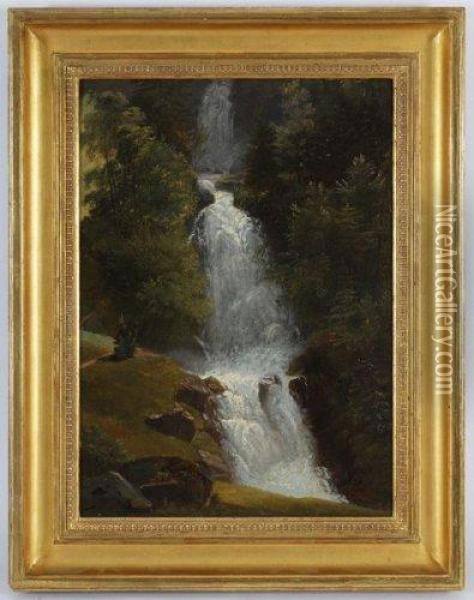 La Cascade Du Giessbach Oil Painting - Francois Diday