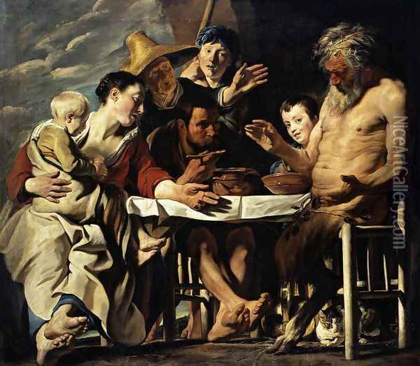 The Satyr And The Peasant Oil Painting - Jacob Jordaens