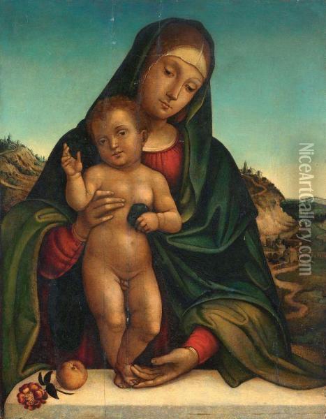 Madonna Col Bambino Oil Painting - Giacomo Raibolini