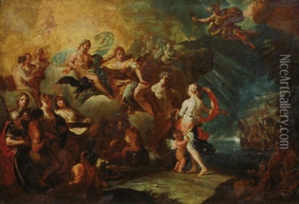 Scene Mythologique Oil Painting - Corrado Giaquinto