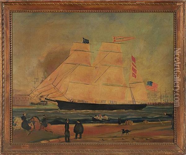 Zephyr In Messina Harbor Oil Painting - William Grave
