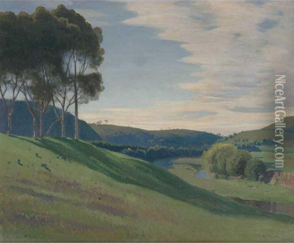 Morning - Bacchus Marsh, Victoria Oil Painting - Elioth Gruner