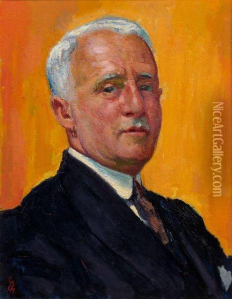 Portrait D'oscar Hirschfeld Oil Painting - Giovanni Giacometti