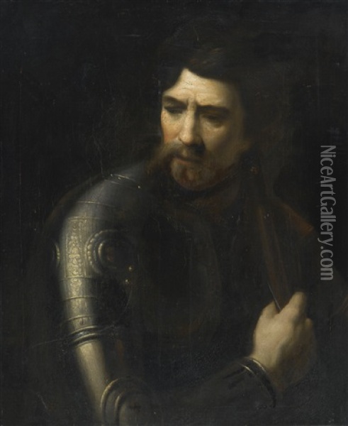Portrait Of A Man In Armor Oil Painting - Willem Drost
