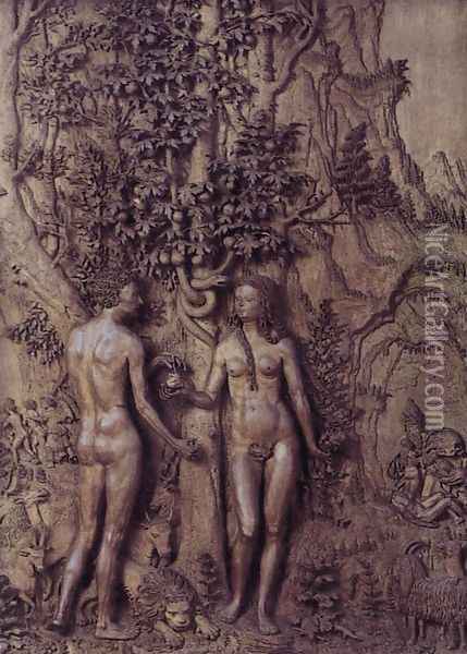 Adam and Eve Oil Painting - Unknown Painter