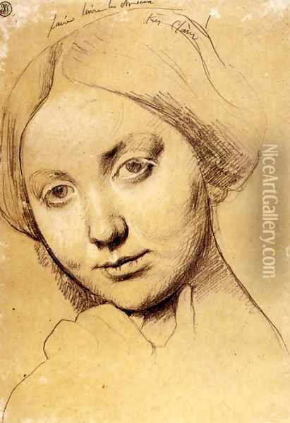 Study for Vicomtesse d'Hausonville, born Louise Albertine de Broglie Oil Painting - Jean Auguste Dominique Ingres