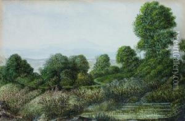 Paysage. Oil Painting - George Sand