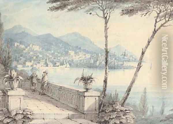 Genoa from the Villa Durazzo Oil Painting - Caroline Lucy Scott