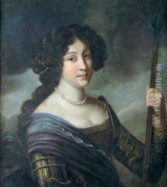 Portrait De Femme En Minerve Oil Painting - Jacob Ferdinand Voet