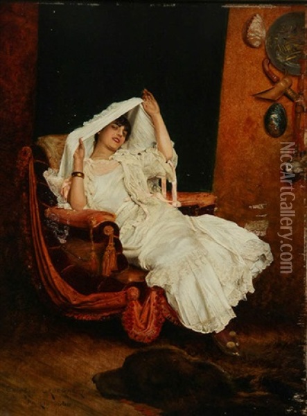 The New Bride Oil Painting - Georges Croegaert