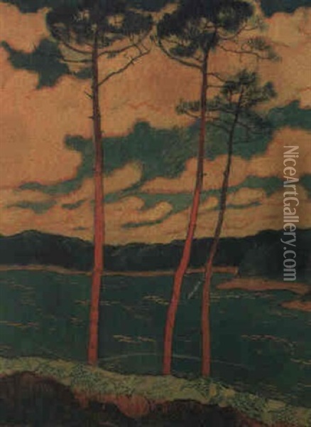 Les Pins Rouges Oil Painting - Georges Lacombe