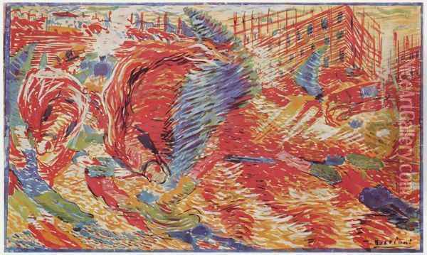 Die Stadt erhebt sich Oil Painting - Umberto Boccioni