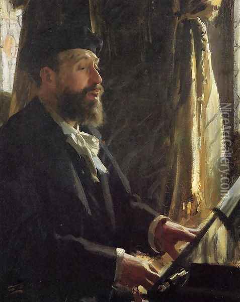 A Portrait of Jean-Baptiste Faure Oil Painting - Anders Zorn
