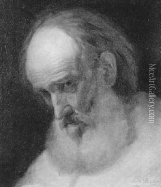 Der Kopf Eines Bartigen Mannes Oil Painting - Karl Theodor von Piloty