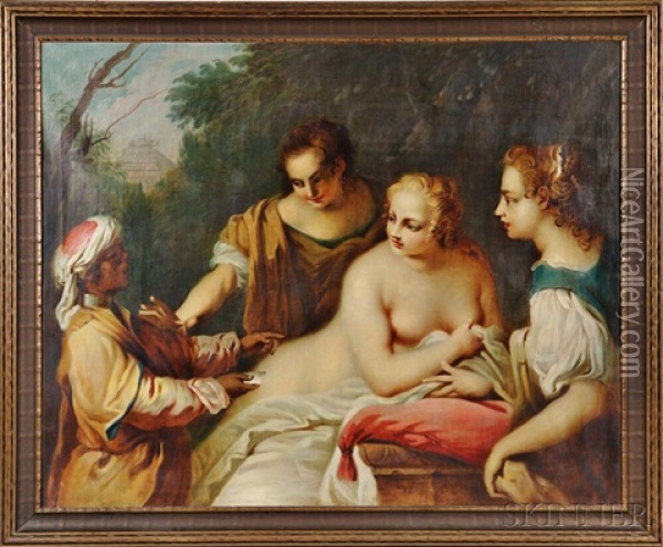 The Messenger (bathsheba At Her Bath) Oil Painting - Jacopo Amigoni