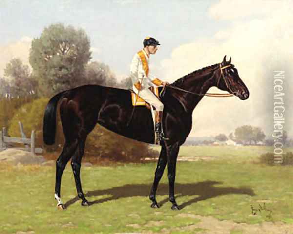Brown Beauty with Jockey Up Oil Painting - Henry Stull