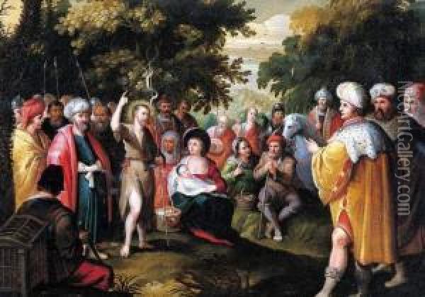 Prediking Van Johannes De Doper Oil Painting - Cornelis de Baellieur