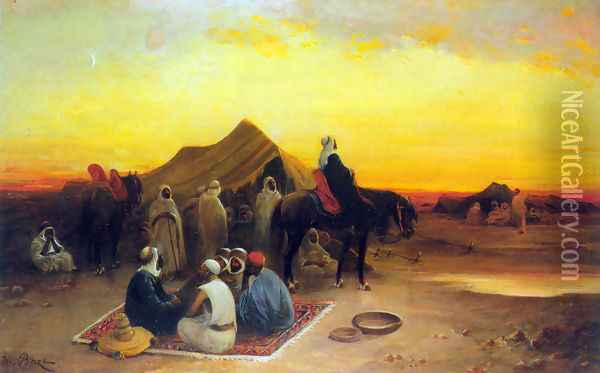 At the oasis Oil Painting - Honore Boze