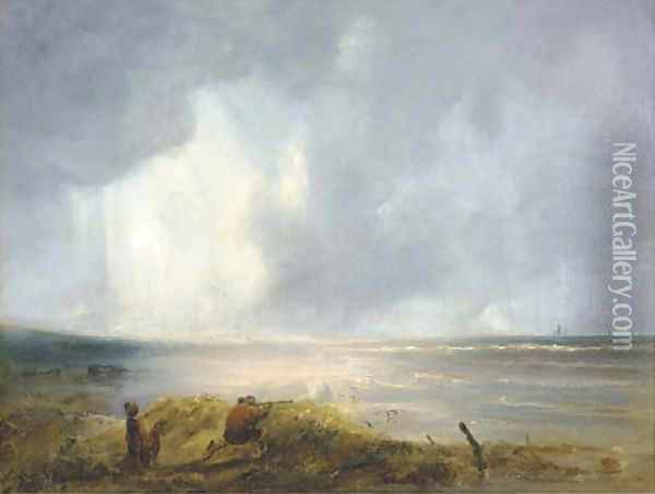 Hunting along the seashore Oil Painting - Albert Van Beest
