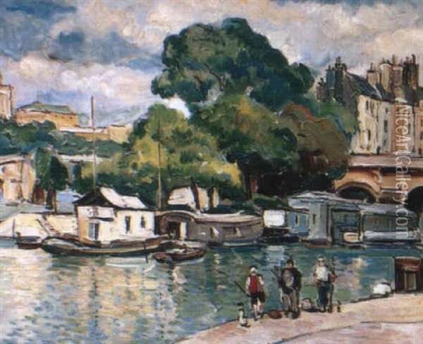 Paris - Les Quais De La Seine Oil Painting - Pierre De Belay