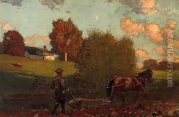 The Last Furrow Oil Painting - Winslow Homer