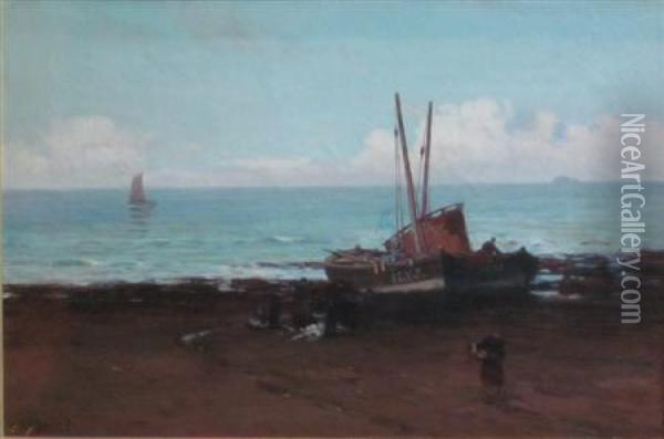 Harbour Scene Oil Painting - Alexander Young