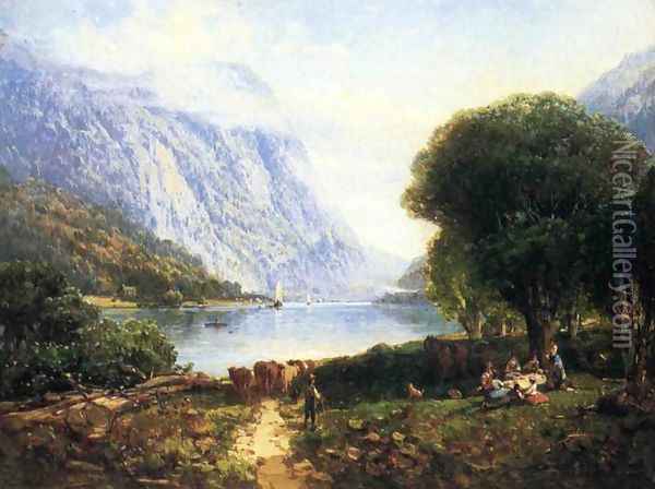 The Deleware Water Gap Oil Painting - Andrew Melrose