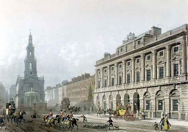View of Somerset House, from the Strand, engraved by J. Bluck fl.1791-1831, pub. 1819 by Ackermanns Repository of Arts Oil Painting - Thomas Hosmer Shepherd