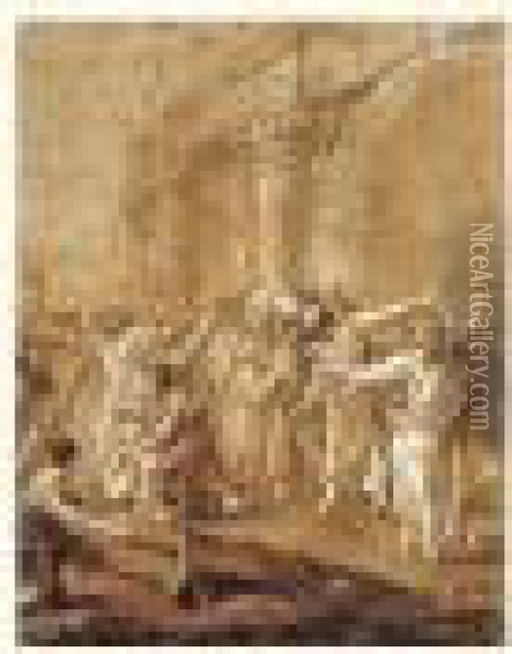 La Resurection Du Fils De La Veuve De Naim Oil Painting - Giovanni Domenico Tiepolo