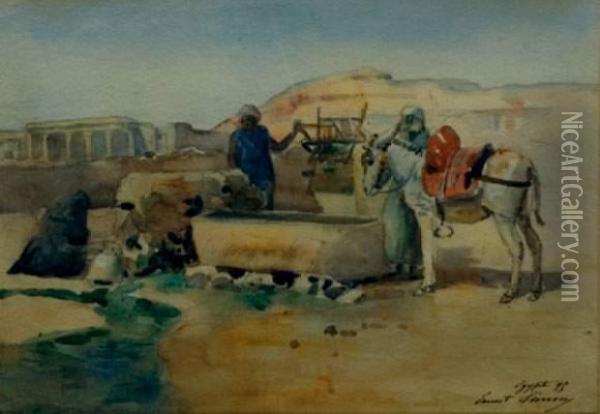 L'oasis Oil Painting - Ernest Simon