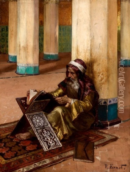 La Lecture Du Coran Oil Painting - Rudolf Ernst