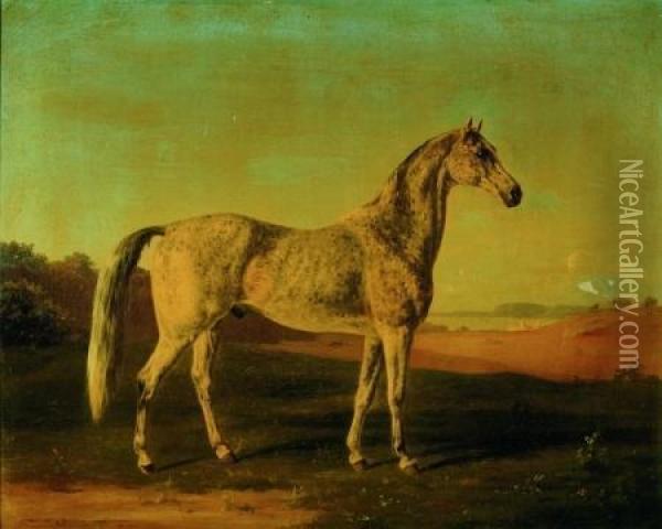 Portrait Of A Horse Oil Painting - Henri Delattre