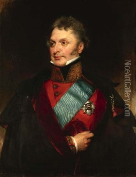 Portrait Of Major General Sir Henry Wheatley Oil Painting - Henry William Pickersgill