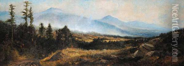 Untitled - Broad Mountain Valley Oil Painting - Arthur Cox