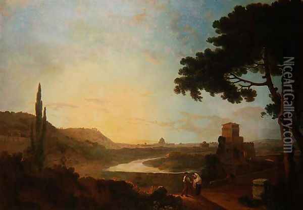 View of the Tiber Oil Painting - Richard Wilson