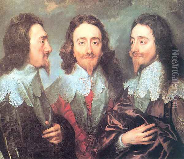 Charles I in Three Positions 1635-36 Oil Painting - Sir Anthony Van Dyck