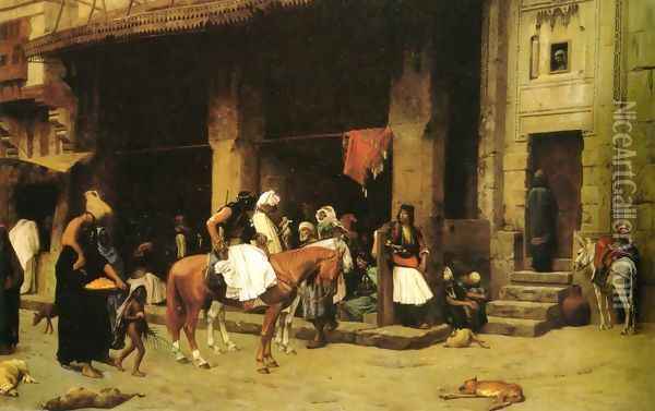 A Street Scene In Cairo Oil Painting - Jean-Leon Gerome