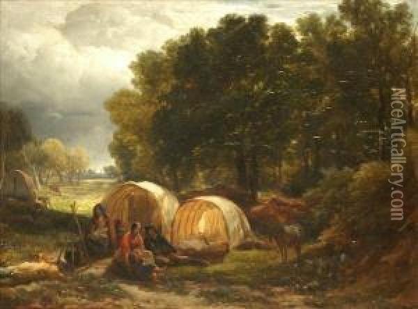 The Gypsy Encampment Oil Painting - Henry Brittan Willis